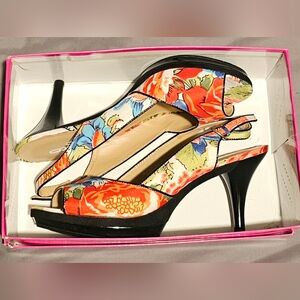 Floral Slingback Heels